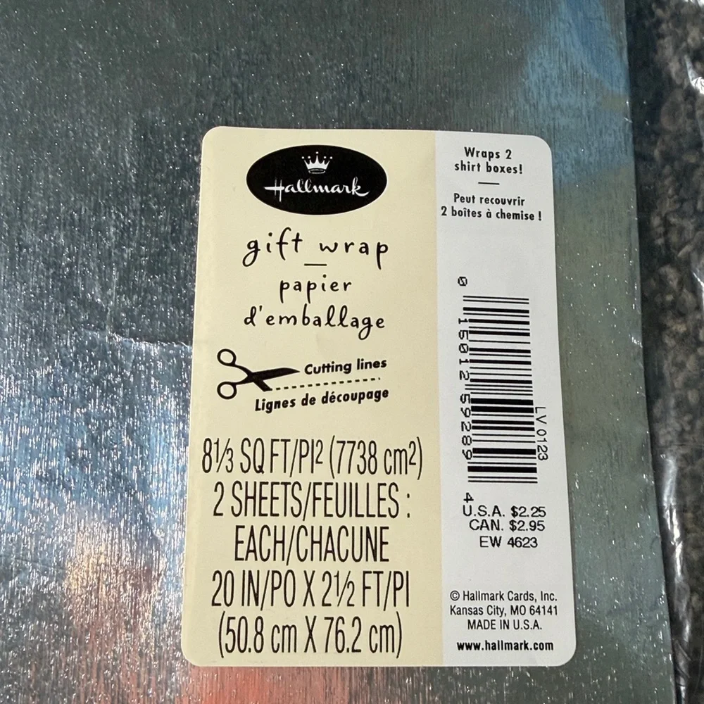 5/$25 VINTAGE Birthday Wrapping Paper Silver Shimmer
